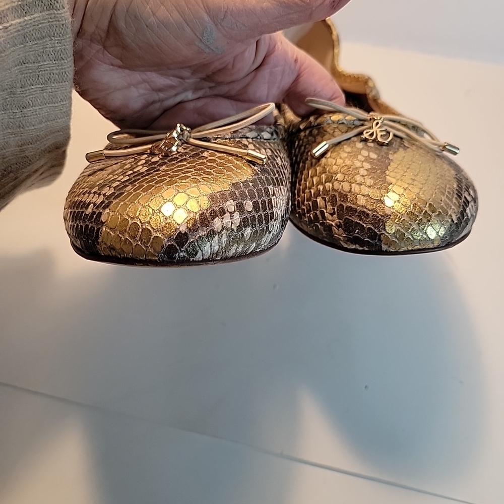 Sam Edelman Metallic Snake Print Flats - Picture 9 of 12